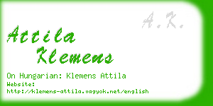 attila klemens business card